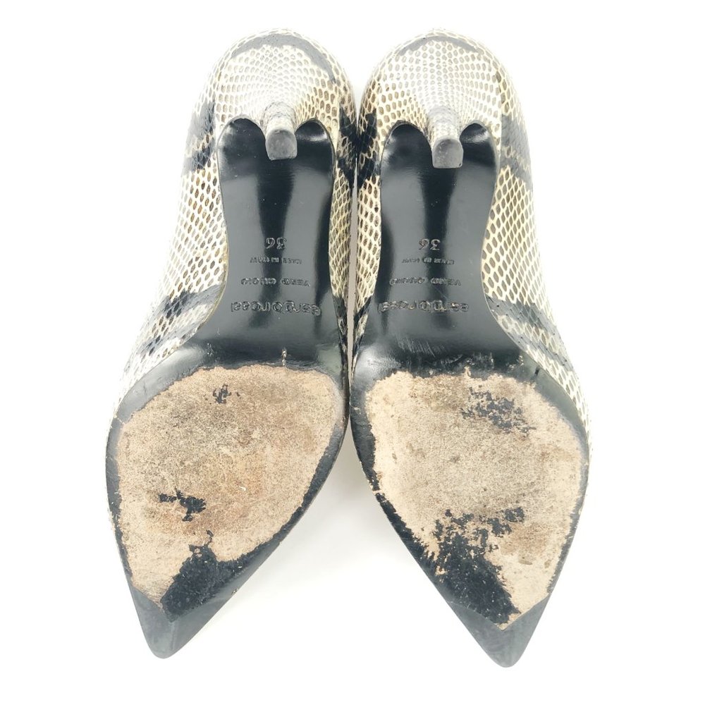 Sergio Rossi 6 Snakeskin Stiletto 4" Heels Pumps E - Picture 7 of 8
